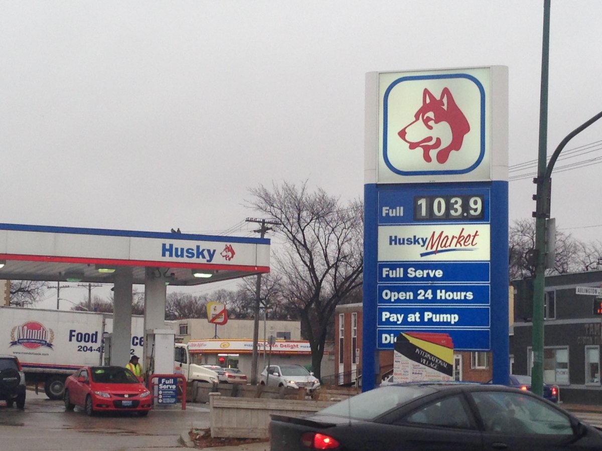 This gas station at Ellice Avenue and Arlington Street was selling fuel for 103.9 a litre Tuesday.