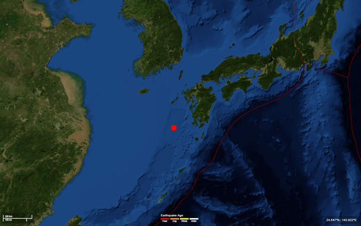 The location of the earthquake off the coast of Japan that struck in the early morning hours of Nov. 14.