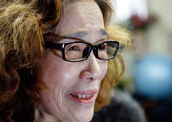 Junko Ishido, mother of Japanese journalist Kenji Goto, speaks during a press conference at her home in Tokyo, Sunday, Feb. 1, 2015. 
