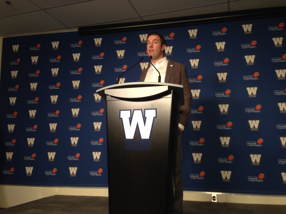 Winnipeg Blue Bombers General Manager Kyle Walters makes his year end address.