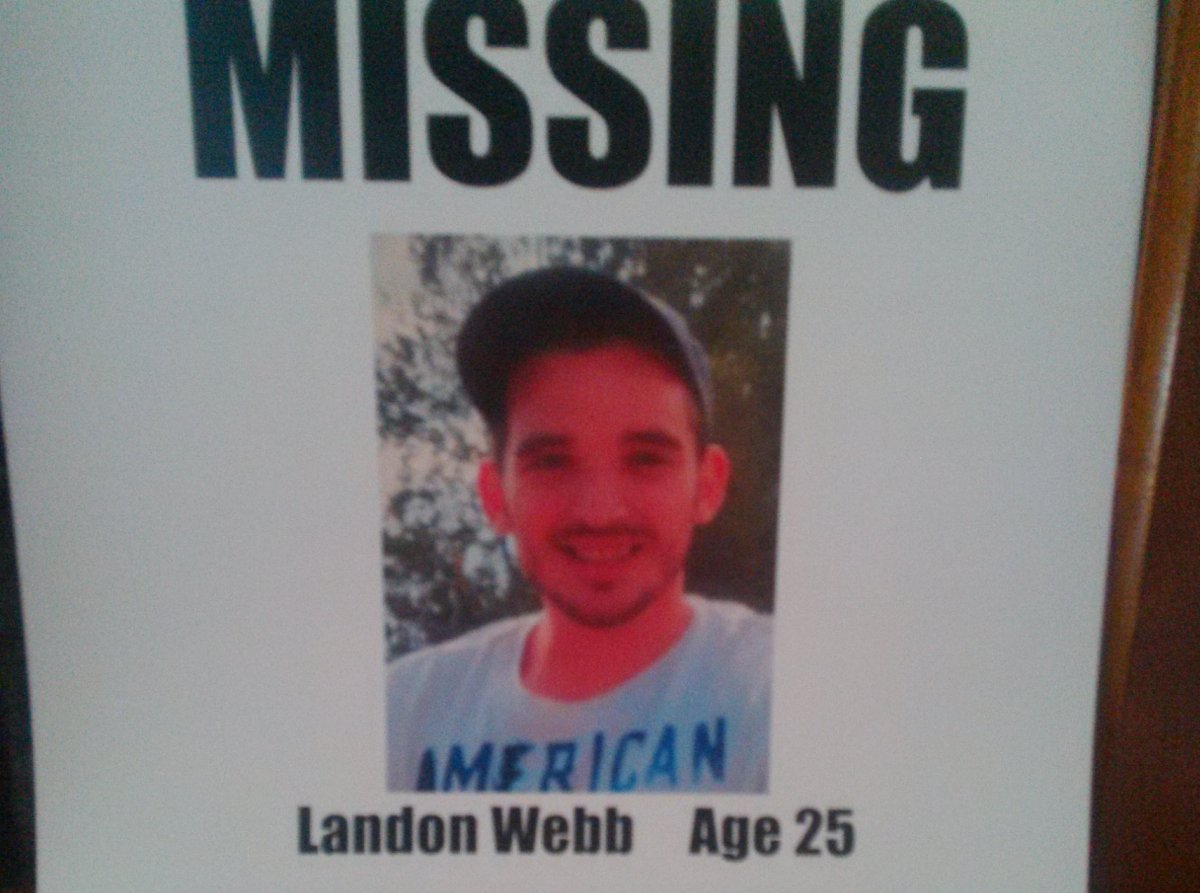A "Missing" poster for Landon Webb. 
