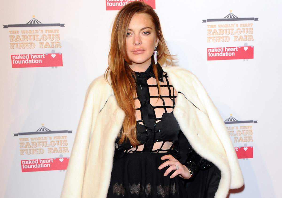 Lindsay Lohan attends The World's First Fabulous Fund Fair in aid of The Naked Heart Foundation at The Roundhouse on February 24, 2015 in London, England.