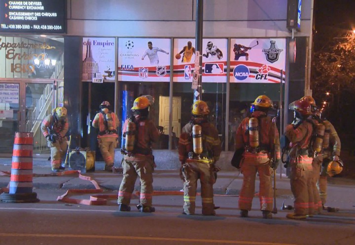 Firefighters respond to a suspicious blaze in Villeray, Wednesday, November 18, 2015.