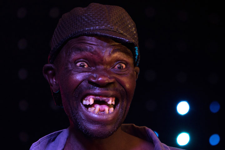 Newly crowned "Mr Ugly" Zimbabwe, Maison Sere, poses during the "Ugliest Man" contest in Harare, Zimbabwe, on November 20, 2015.