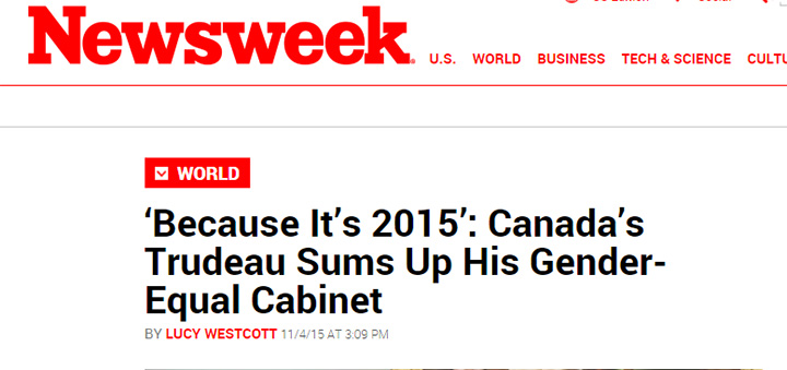 ‘Because it’s 2015’: Trudeau’s gender-equal cabinet makes headlines around world, social media - image