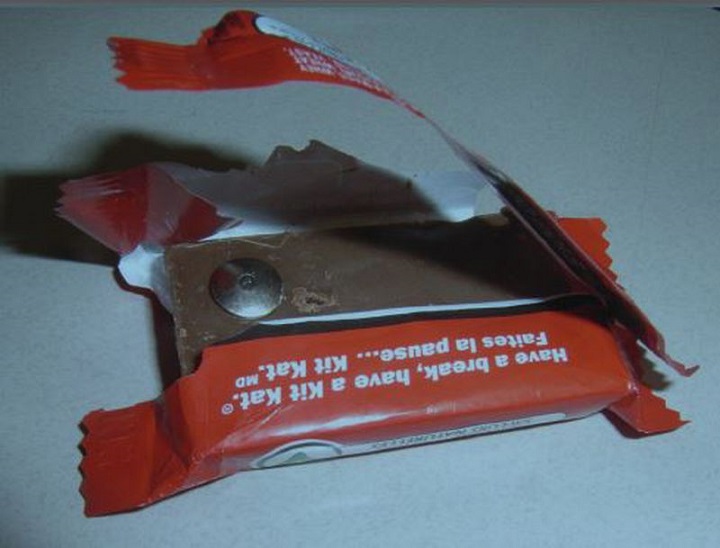 A thumb tack was discovered inside a candy bar in east-end Toronto on Nov. 2, 2015.