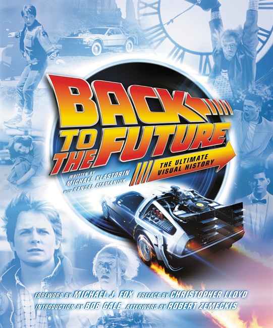 This book cover image released by Harper Design shows, "Back to the Future: The Ultimate Visual History," by Michael Klastorian and Randal Atamaniuk. Marking the 30th anniversary of the original movie, hundreds of images from all three in the time-travel trilogy.