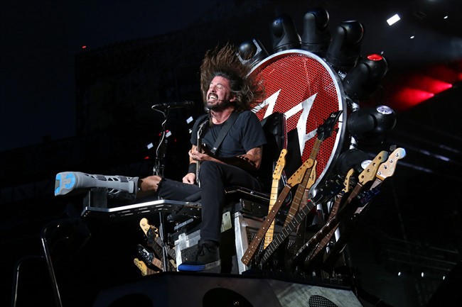 In this July 15, 2015 file photo, Dave Grohl of the Foo Fighters performs at Citi Field in New York.