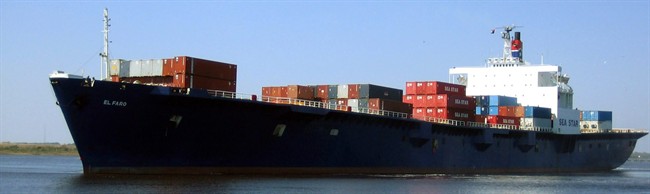 This undated photo provided by TOTE Maritime shows the cargo ship, El Faro. On Saturday, Oct. 31, 2015, the U.S. National Transportation Safety Board said a search team using sophisticated scanning sonar has found the wreckage of a vessel believed to be the ship which went missing with 33 crew members on Oct. 1 during Hurricane Joaquin. 