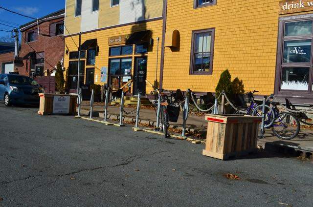 Eight bicycle parking posts that can accommodate 16 bikes has been installed on Charles Street. 