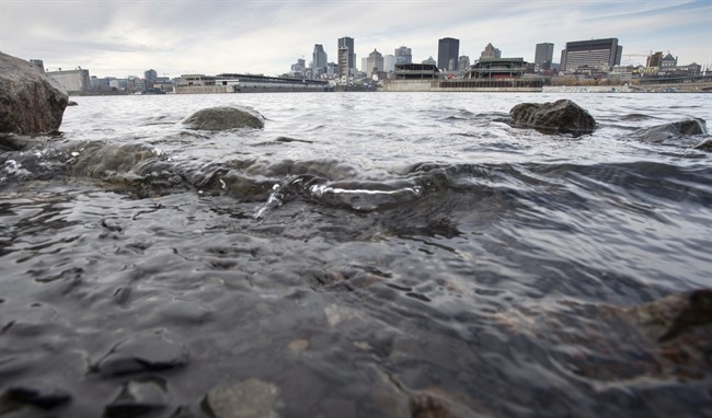 The waters of the SaintLawrence River flow past the City of Montreal Wednesday, November 11, 2015.