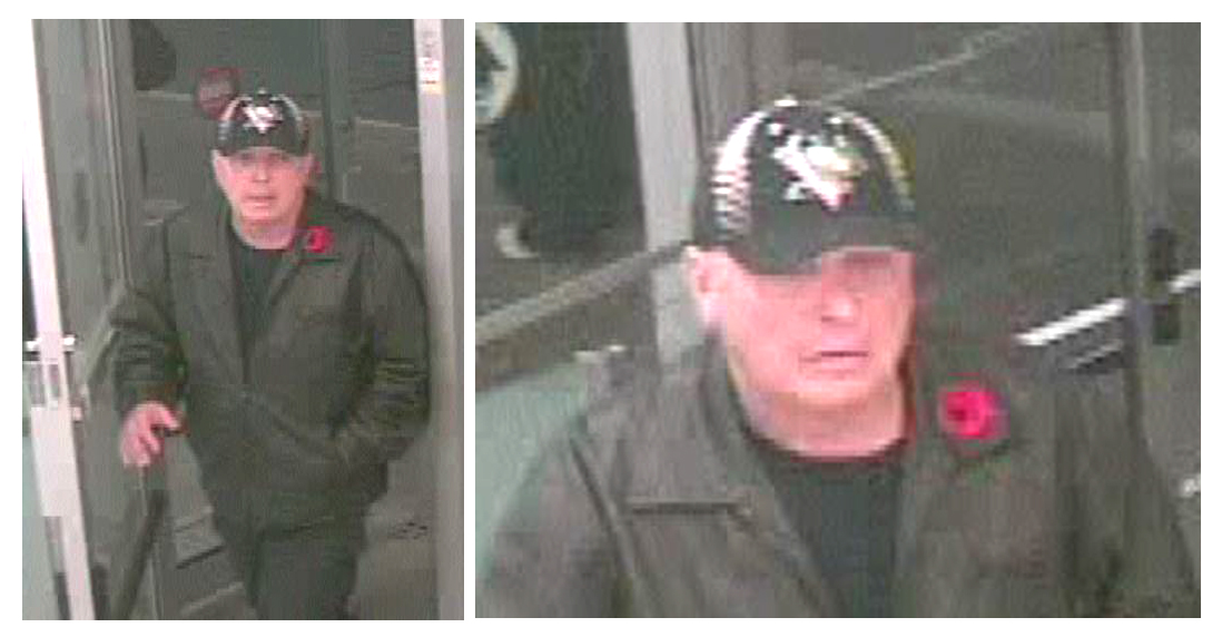 Surveillance image of a suspect wanted in two perfume thefts in Bowmanville, Ont.