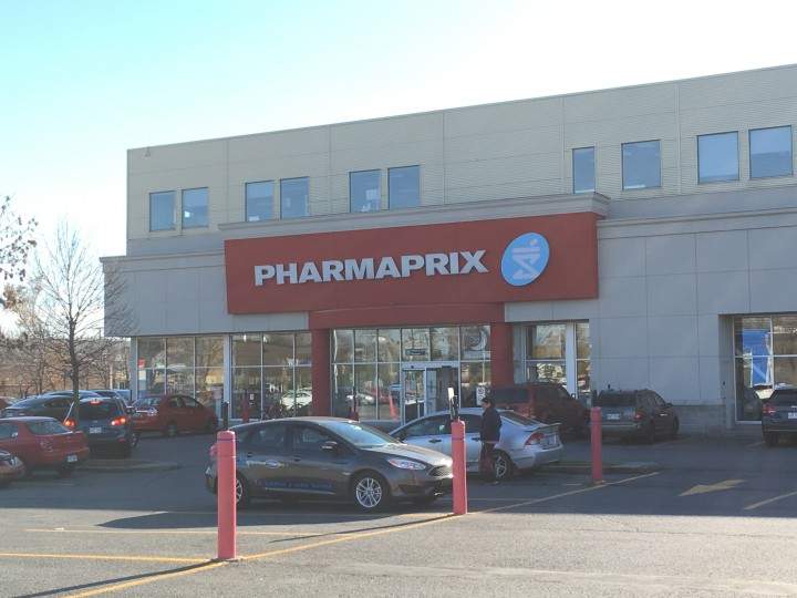 Exterior of the Pharmaprix in Chateauguay, Tuesday, November 10, 2015.