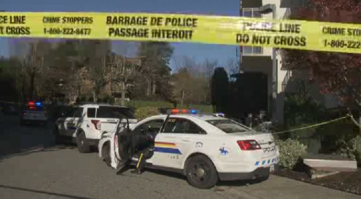 Police investigate the death of a Surrey man on Nov. 11, 2015.