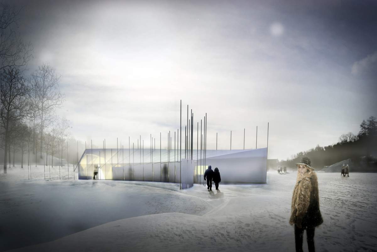 Artist rendering of the RAW:almond pop-up restaurant for 2016.