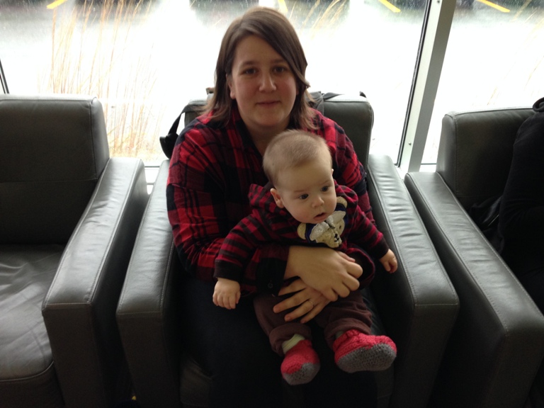 Rayna Preston  holds her young son Gabriel.