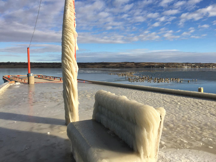 November 25: This Your Saskatchewan photo was taken by Steve Karch of an icy pier at Regina Beach.