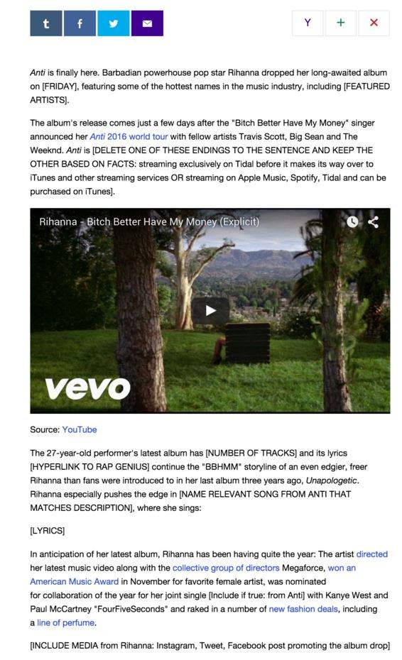 Rihanna review, Mic