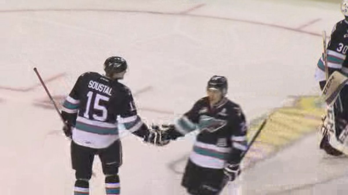 Kelowna Rockets Center Tomas Soustal took two goals Friday night in a 6-1 win against the Edmonton Oil Kings.  
