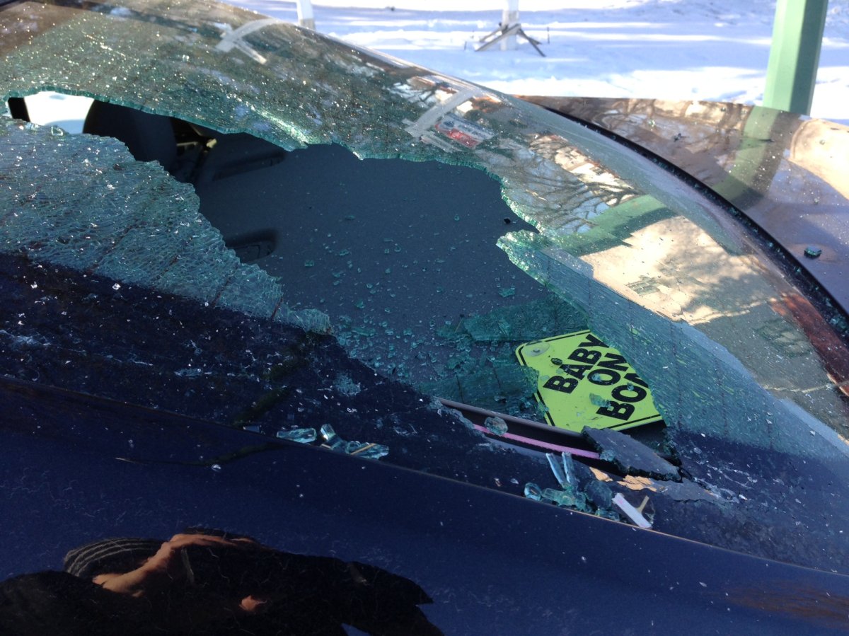 A string of vehicle vandalism in the Crestview area left several drivers without a rear window Monday.