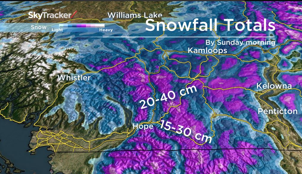 Heavy snow forecast for Okanagan mountain passes | Globalnews.ca