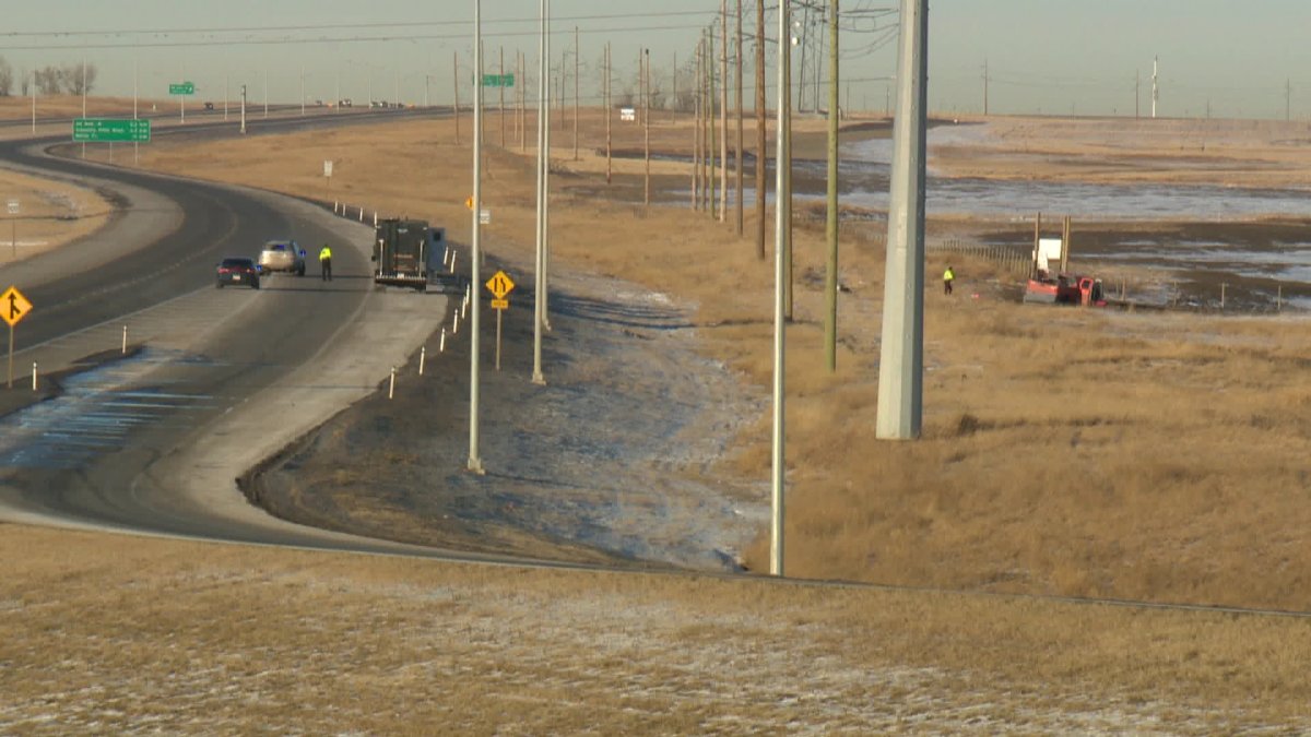 Single vehicle rollover that happened on Stoney Trail and McKnight Boulevard N.E. at around 1:45 p.m. Saturday afternoon.