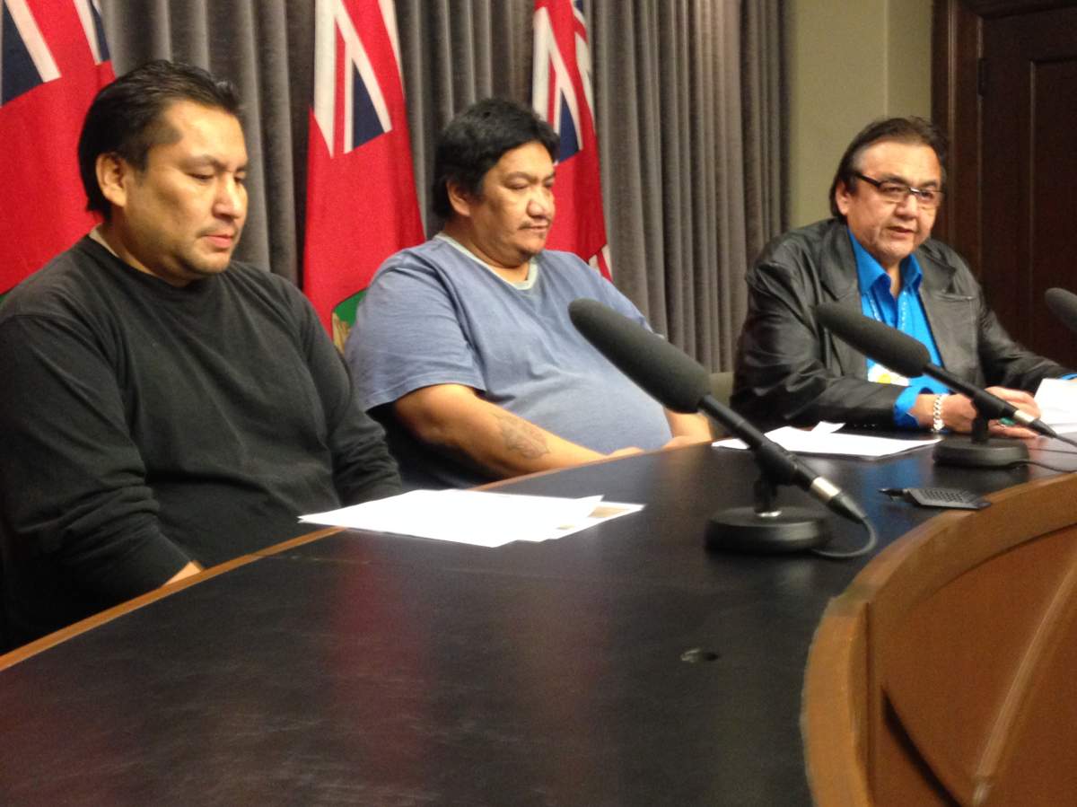 Norman Barkman, left, and Luke Monias, centre, were switched at birth.  