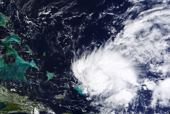 Tropical depression Kate seen from space Nov. 8 before reaching tropical storm status.