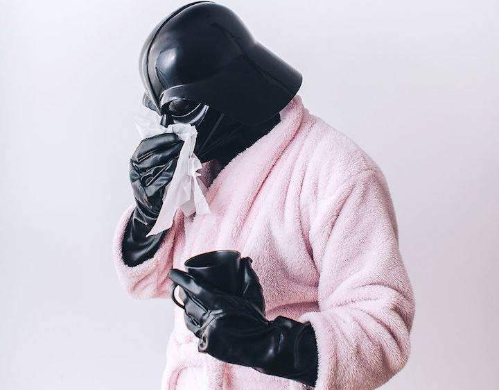Even Darth Vader gets sick.