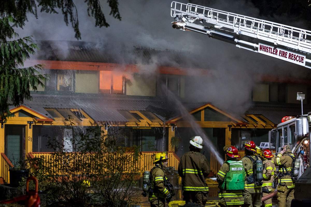 A fire destroyed a townhouse complex in Whistler on Nov. 10.
