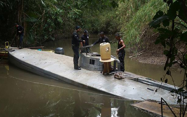 A semi-submarine carrying 3 metric tons of cocaine was captured off the coast of the Galapagos Islands.