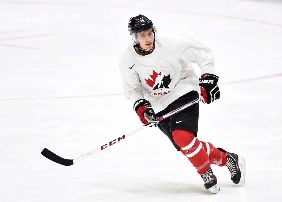 Canada's Brayden Point skates during practice in Helsinki, Finland on Friday, December 25, 2015, prior to the start of the IIHF World Junior Championship on Dec 26. Canada will face the United States in their first game of the championship. 