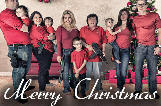 Nevada GOP Assemblywoman Michele Fiore poses with her family, and firearms.