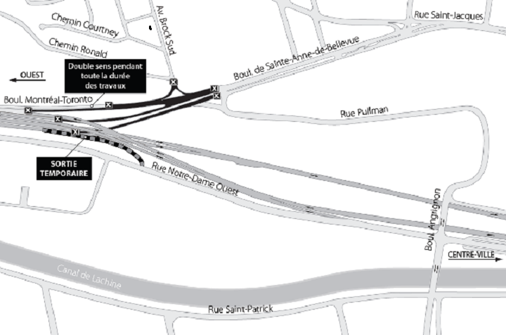 Turcot Interchange Map More Turcot work spells traffic gloom for west-bound motorists ...