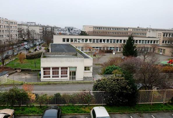 A general view taken on December 14, 2015 shows Jean-Perrin nursery school in Aubervilliers, a suburb northeast of Paris, where a teacher was attacked in the morning by a man wielding a box cutter and scissors who cited the Islamic State (IS) jihadist group, sources in the police and prosecutor's office said.
The 45-year-old teacher was stabbed in the side and throat while preparing for his class at the school, but his life was not in danger, a police source said. The assault comes after the Islamic State in November urged its followers to kill teachers in the French education system for teaching secularism and being "in open war against the Muslim family".