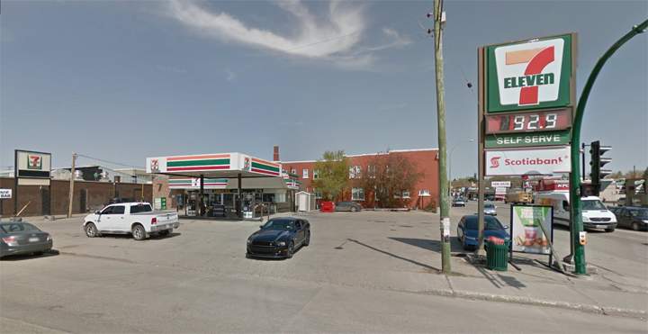 Police were called to the 7-Eleven in the 20 block of Caribou street West, A lone male entered the store armed with a weapon and demanded cash and cigarettes.