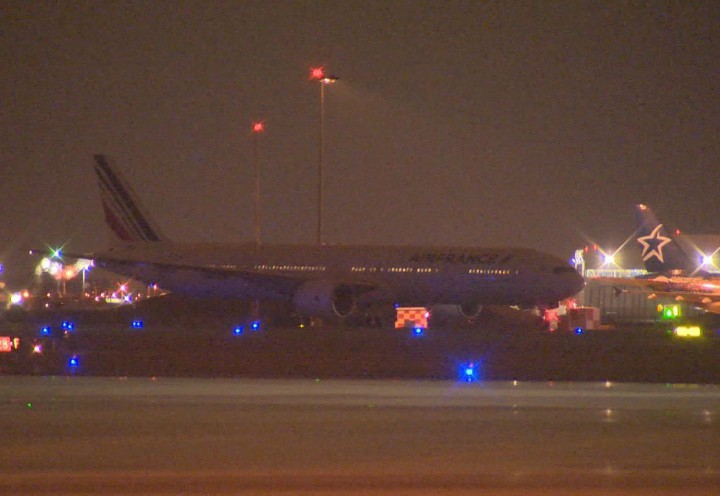 An Air France flight landed in Montreal after an anonymous threat, Tuesday, December 8, 2015.