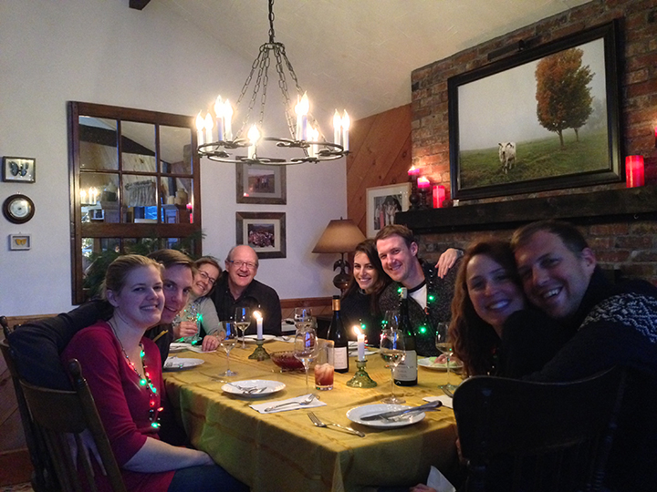 Anthony Farnell and his family enjoying Christmas dinner. 