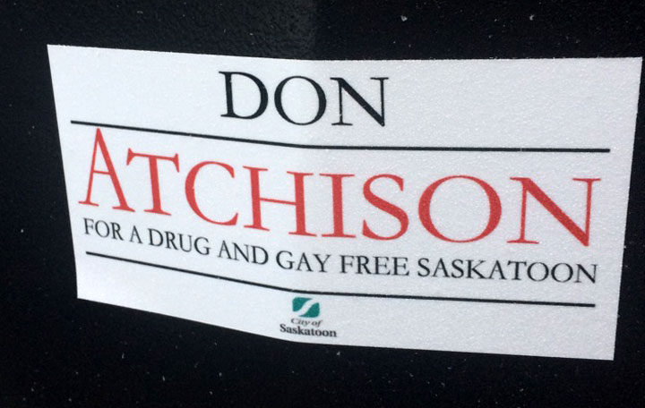 The City of Saskatoon has been removing unauthorized stickers from its equipment and buildings since mid-December.