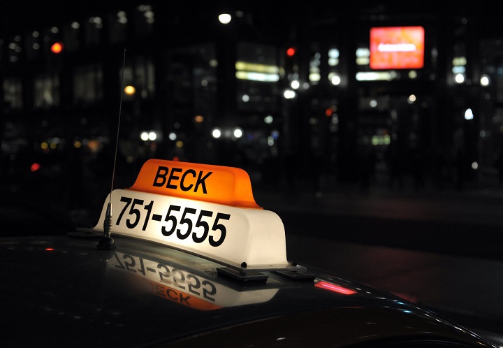 A Beck taxi spokesperson said the company is investigating after a line of cabs clogged a downtown bike lane.
