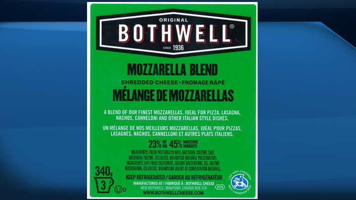 Bothwell Cheese is recalling five shredded cheese products sold in Saskatchewan, Manitoba and Quebec over listeria contamination fears.