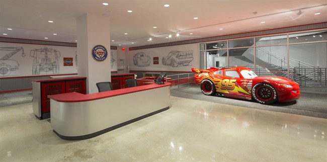 This photo provided by courtesy of the Petersen Automotive Museum shows the Pixar Cars exhibit at the newly renovated Petersen Automotive Museum in Los Angeles. 