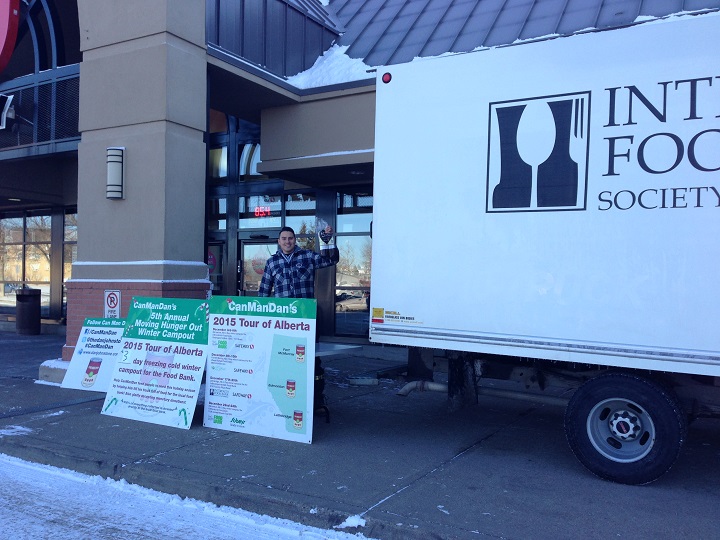 Can Man Dan setting up for his Alberta Food Tour.