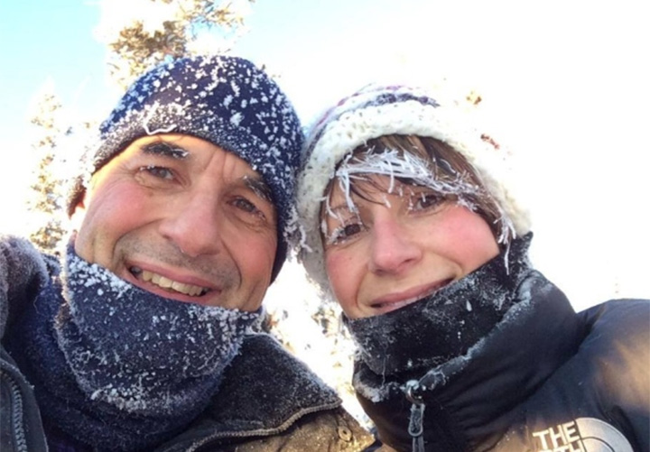 Claudia Huber, right, and her husband Matthias Liniger. 