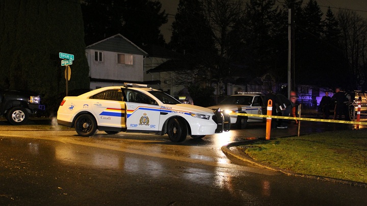 RCMP and emergency response are on the scene of a standoff in Coquitlam on Dec. 14, 2015.