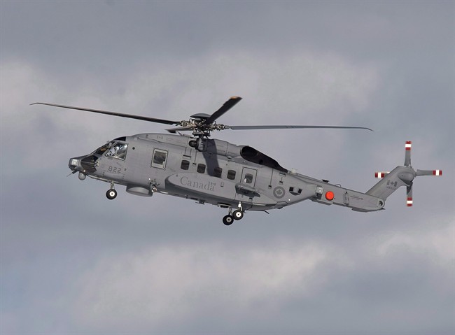 A CH-148 Cyclone maritime helicopter is seen during a training exercise at 12 Wing Shearwater near Dartmouth, N.S. on Wednesday, March 4, 2015. 2015. Canada's air force must speed up crew training and the delivery of CH-148 Cyclone helicopters in the next two years to avoid a shortage as five decade old CH-124 Sea Kings are finally retired, says a senior defence official .