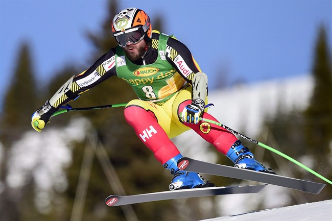 Jan Hudec skis during the men's World Cup Super-G in Lake Louise, Alta., on Sunday, Nov. 29, 2015.