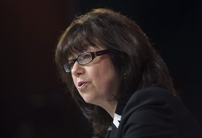 Bonnie Lysyk, Ontario's auditor general, tables her 2015 annual report during a press conference at Queen's Park in Toronto on Wednesday, December 2, 2015.