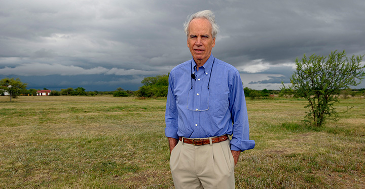 Douglas Tompkins pictured in Argentina on November 5, 2009. Tompkins, the co-founder of The North Face and Esprit clothing companies who bought up large swaths of land in South America's Patagonia region to keep them pristine, died from severe hypothermia in a kayaking accident in Chile. 