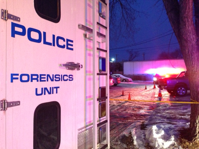 A man was taken to hospital with life-threatening injuries after being found shot in the parking lot of Duster's Pub at 64th Street and 118th Avenue in north Edmonton. He later died. December 3, 2015.